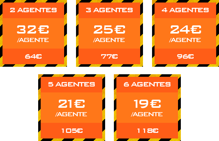 Tabla de precios por agentes